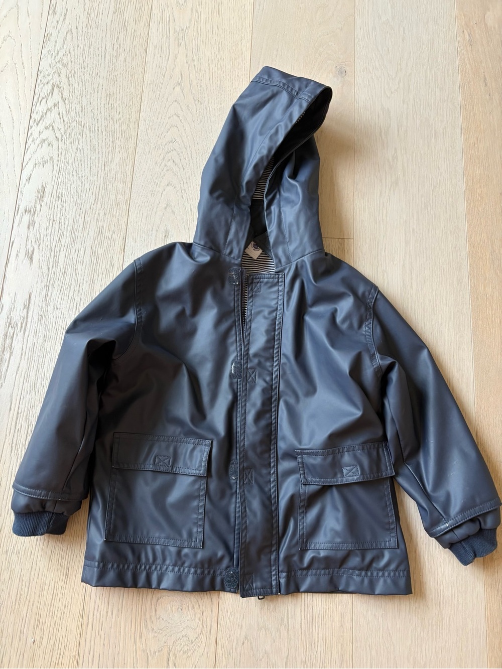 Petit Bateau Kids Hooded Raincoat - Dark Blue